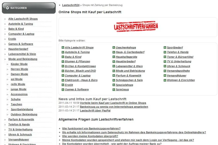 Bild: Lastschriftverfahren im alltäglichen Gebrauch