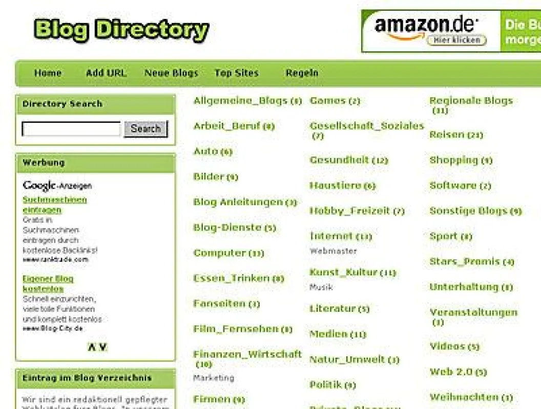 Blogeintrag.de - Redaktionelles Blogverzeichnis - Webkatalog für Blogs