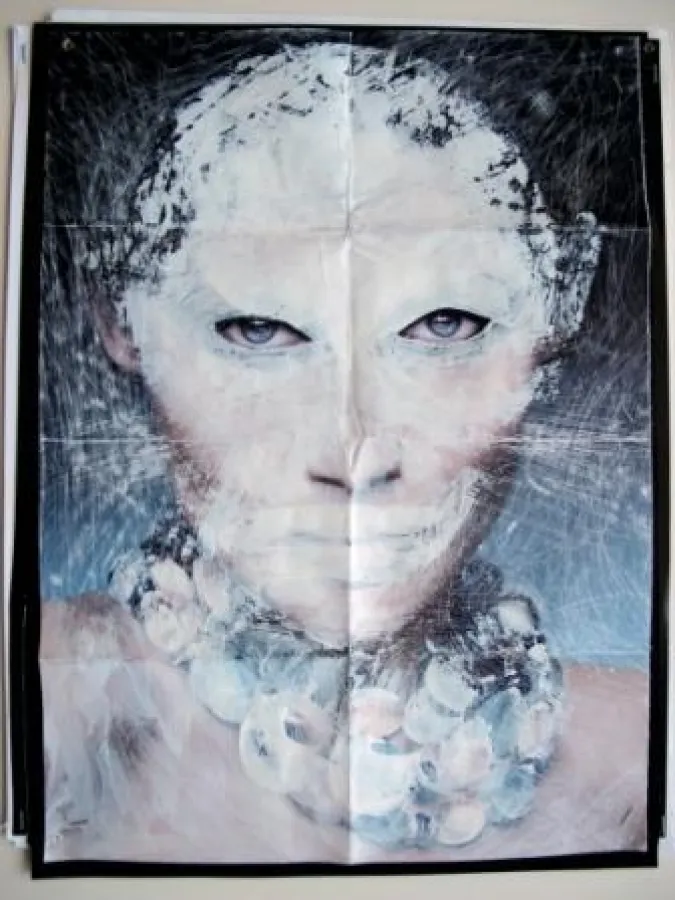 Dennis Thies, extreme cutting-1069-13-2010, mix media Fotografie/ Alu-Dibond/ Plexiglas/ nach Original Collage, 100x77 cm