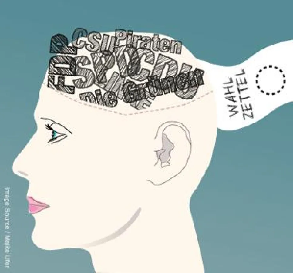 Das politische Gehirn wählt emotional. Illustration: Meike Ufer