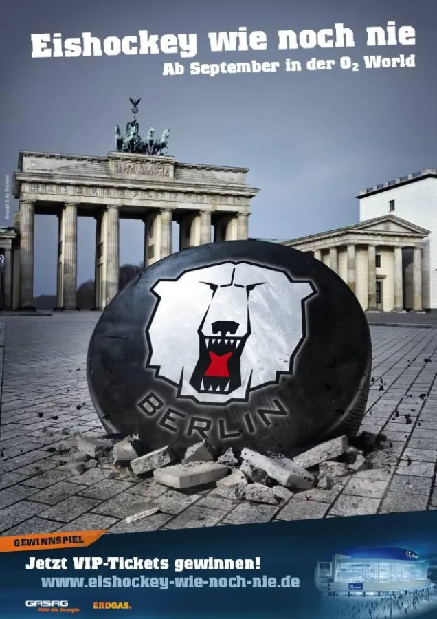 In der neuen O2 World wird Eishockey mit den Eisbaeren Berlin spektakulaer wie noch nie! Bild: Brandt & de Gelmini
