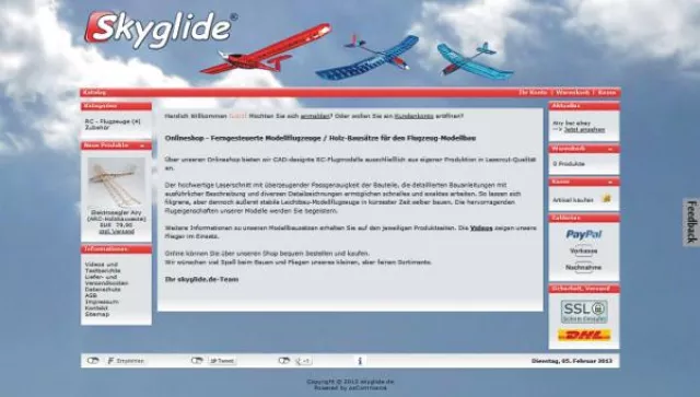 Bild: Relaunch der Webseite von skyglide.de
