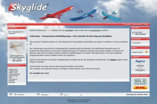 Bild: Relaunch der Webseite von skyglide.de