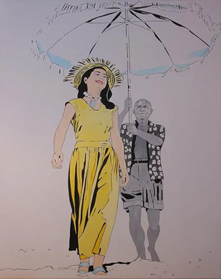 La femme, qui vit sans le grand ombre - L?huile sur toile - H 100 cm x B 80 cm