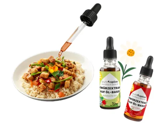 Bild: Die neuen flüssigen Gewürze von Purespice: Hot Chili und BBQ-Pfeffer
