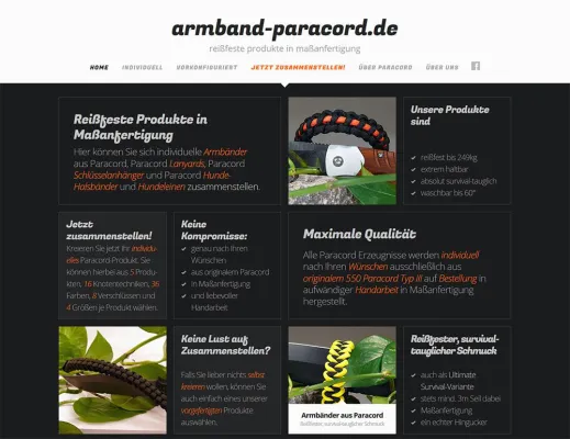 Bild: Neuer Onlineshop armband-paracord.de für Armbänder, Schlüsselanhänger und Hundezubehör