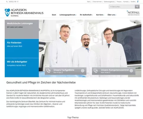 Bild: Klar, schnell und mobil optimiert - so zeigt sich das Bethesda ab sofort im Internet