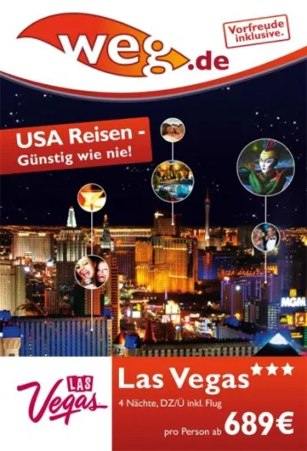 Bild: Gemeinsame Online- und Plakatkampagne - weg.de kooperiert mit Las Vegas