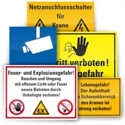Bild: Hinweisschilder sorgen für mehr Sicherheit am Arbeitsplatz