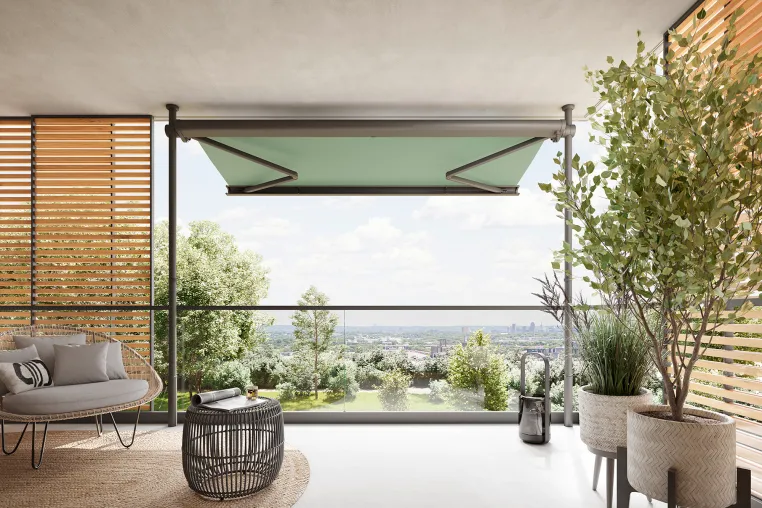 Filigrane Klemm-Markise von markilux bringt Esprit ins Freiluftzimmer Bild: Filigrane Klemm-Markise von markilux bringt Esprit ins Freiluftzimmer