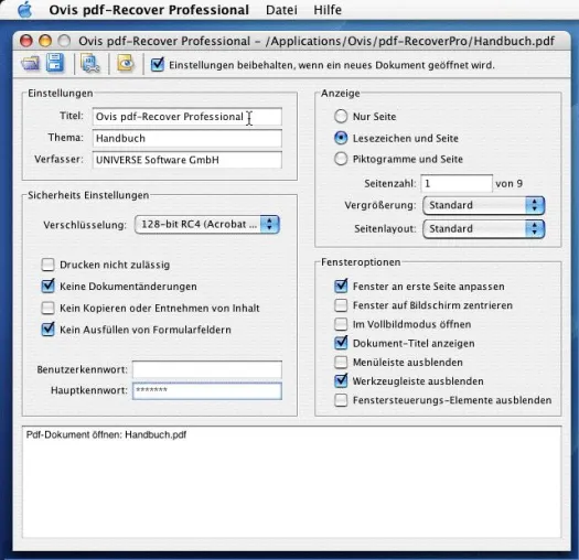 Passwort-Geschützte PDF Dokumente entschlüsseln und neu einrichten Bild: Passwort-Geschützte PDF Dokumente entschlüsseln und neu einrichten