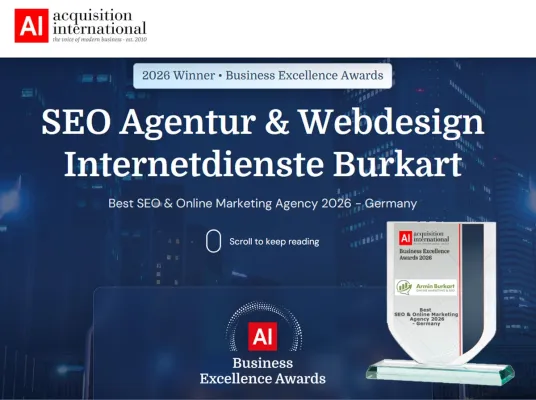 Bild: Internetdienste Burkart gewinnt AI Excellence Award 2026 im Bereich: Online Marketing