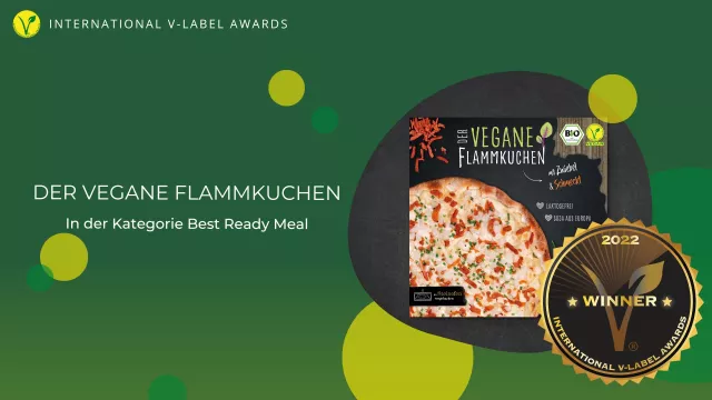 Bild: Der Vegane Flammkuchen gewinnt bei den International V-Label Awards