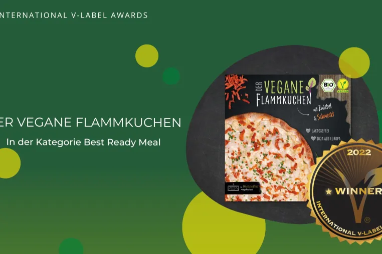 Bild: Der Vegane Flammkuchen gewinnt bei den International V-Label Awards