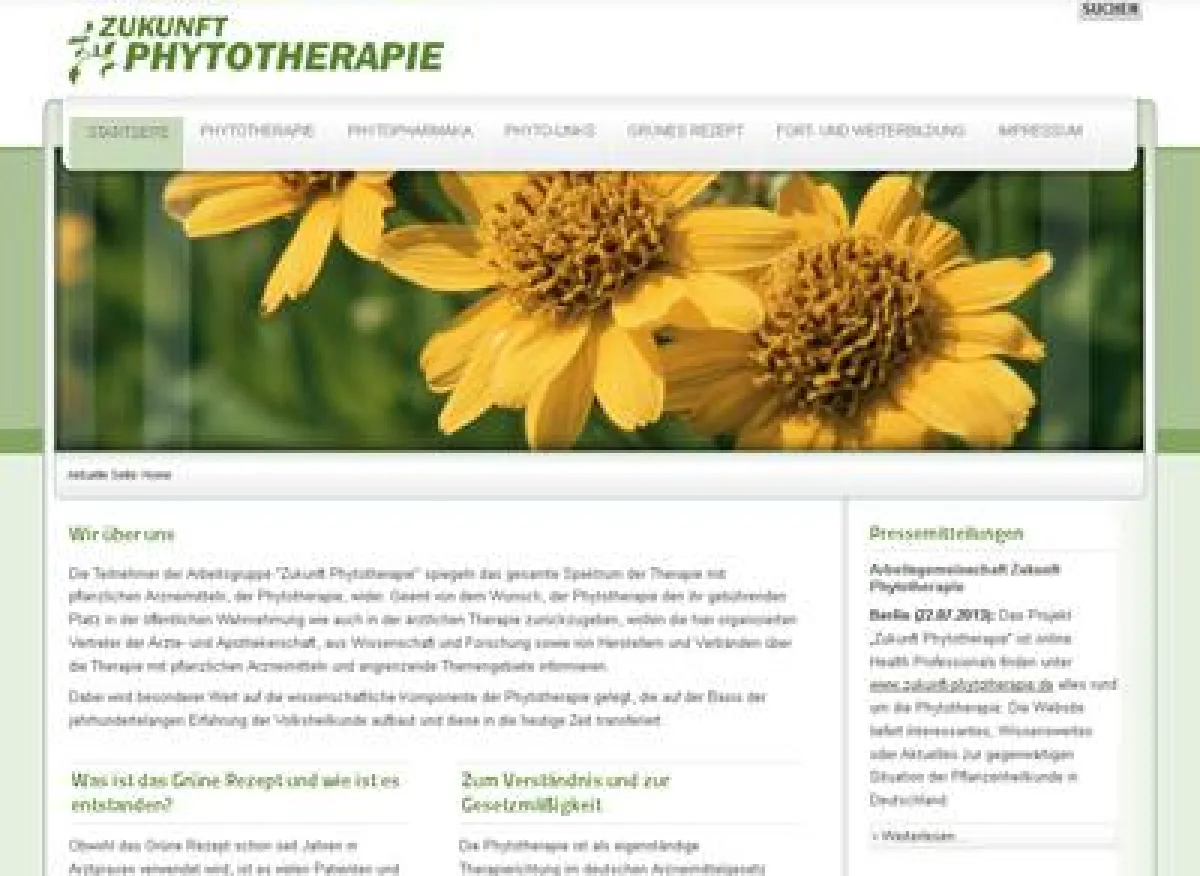 Website der AG Zukunft-Phytotherapie
