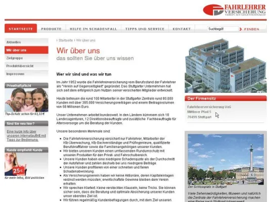 Bild: Fahrlehrerversicherung VaG Stuttgart - TYPO3 Web-Portal mit cron IT