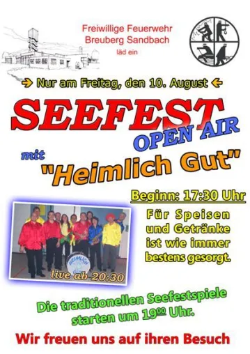 Bild: Open-Air in Sandbach: Seefestspiele mit Heimlich Gut - Band löst Wette ein