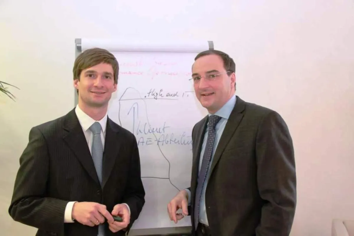 Marc Bernath (links), qb3, und Thomas Karg, Maturity.