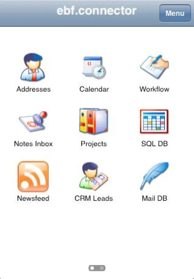 iPhone-Display mit ebf.connector