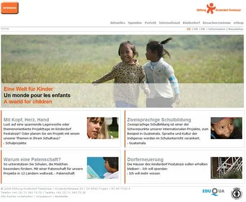 Stiftung Kinderdorf Pestalozzi mit neuem Internetauftritt Bild: Stiftung Kinderdorf Pestalozzi mit neuem Internetauftritt