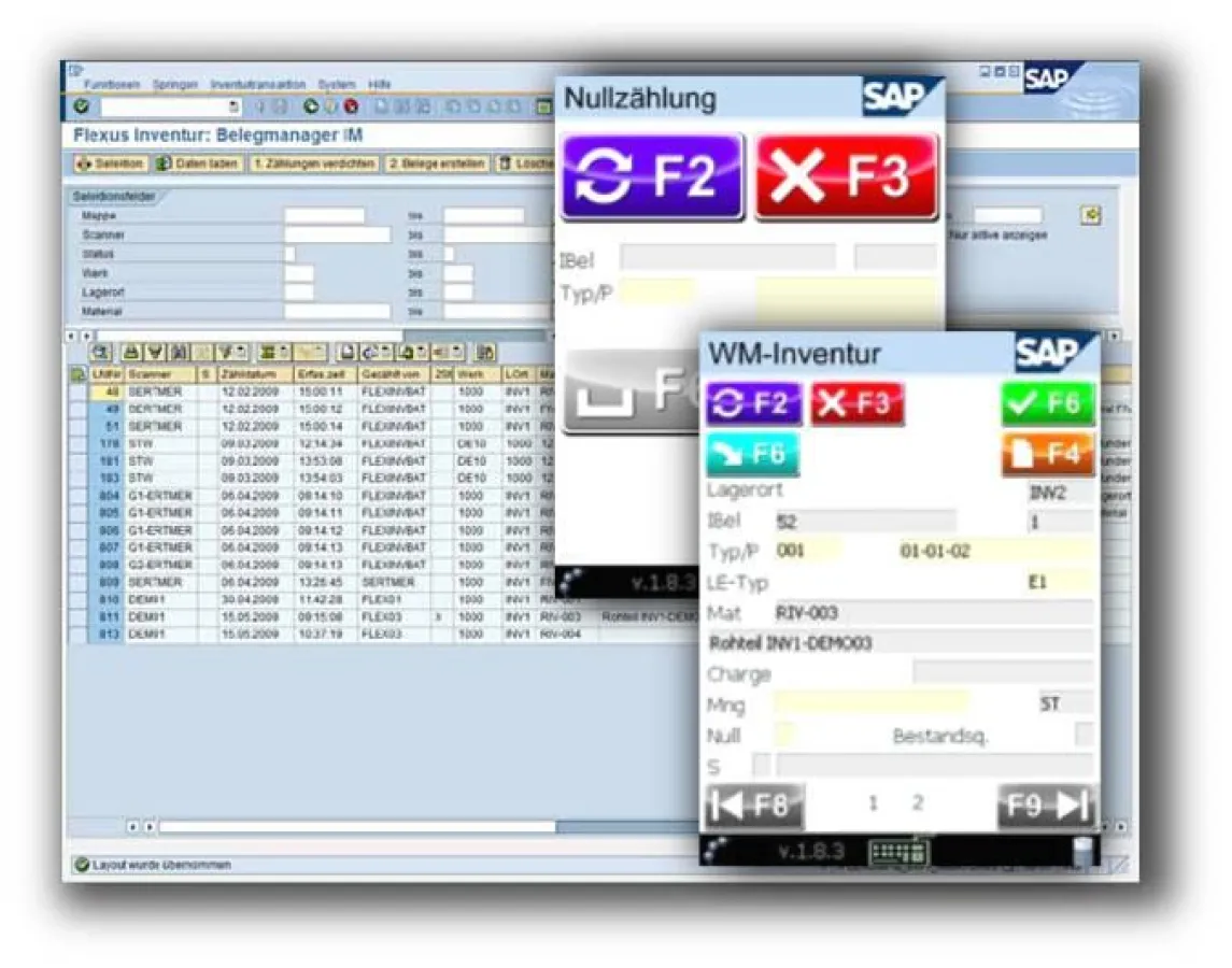 Mit MOBILFLEX.NET© Inventur können Inventuren unter SAP MM und WM mobil durchgeführt werden.