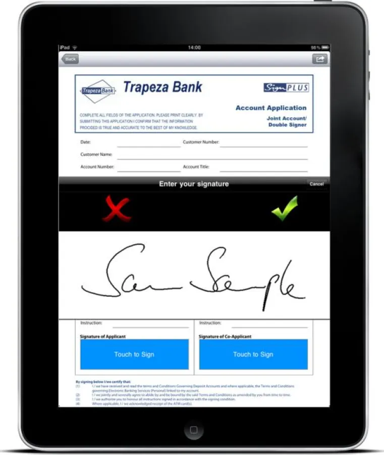 Elektronische Unterschrift auf dem iPad mit SignDoc Mobile