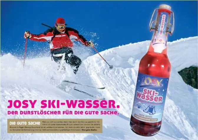 Bild: JOSEFS Brauerei startet mit JOSY SKI-WASSER in die Wintersaison