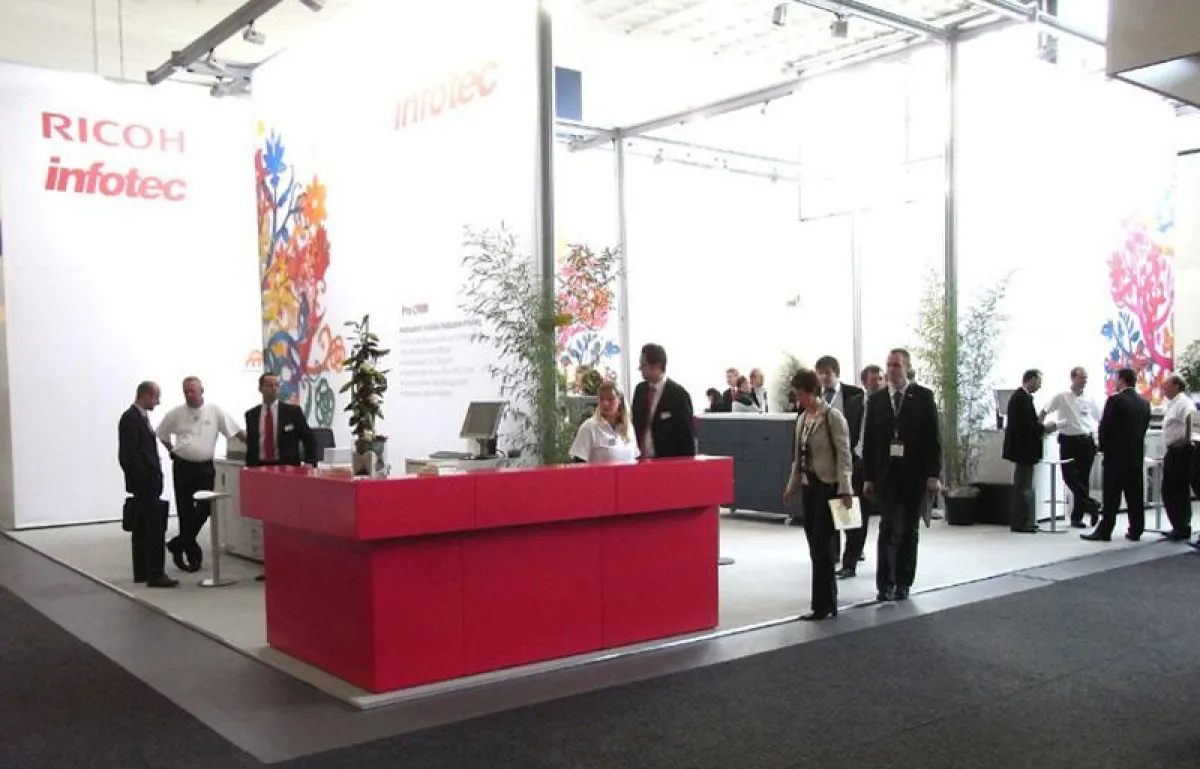 PostPrint Messestand von Ricoh und Infotec.