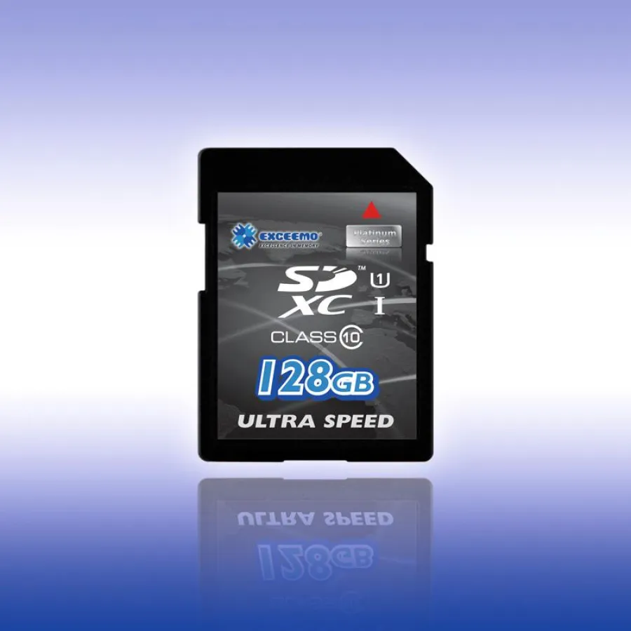 SDHC/XC-Speicherkarten - jetzt mit der blitzschnellen Datenübertragungs-geschwindigkeit - EXCEEMO