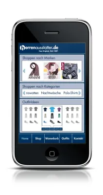 herrenausstatter.de startet als erster Onlineshop Deutschlands im Bereich Herrenmode eine iPhone Shopping App Bild: herrenausstatter.de startet als erster Onlineshop Deutschlands im Bereich Herrenmode eine iPhone Shopping App