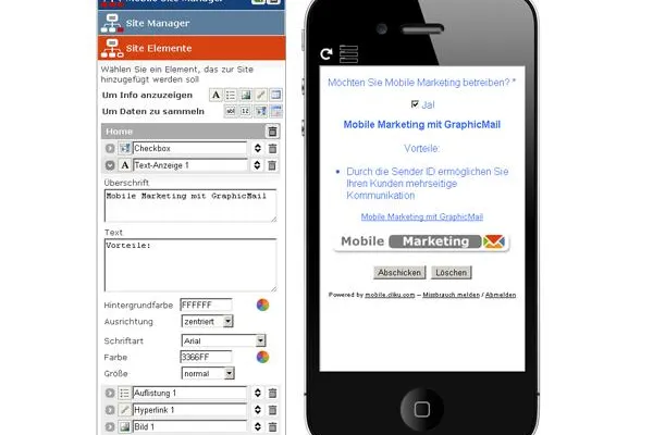 GraphicMail launcht neuen Mobile Site Editor Bild: GraphicMail launcht neuen Mobile Site Editor