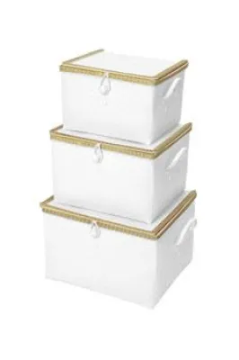 Bild: Weisse Flechtkörbe mit edlem Bambusrand von Overbeck