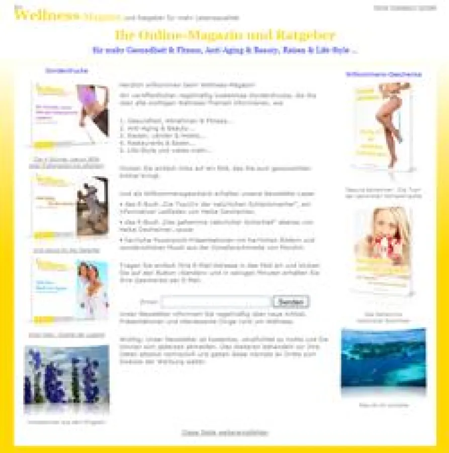 Die Homepage von Ihr-Wellness-Magazin.de