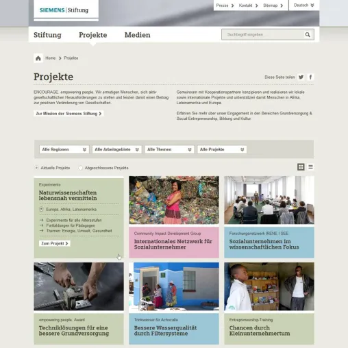 Bild: Transparent, interaktiv, mehrsprachig – die neue Website der Siemens Stiftung