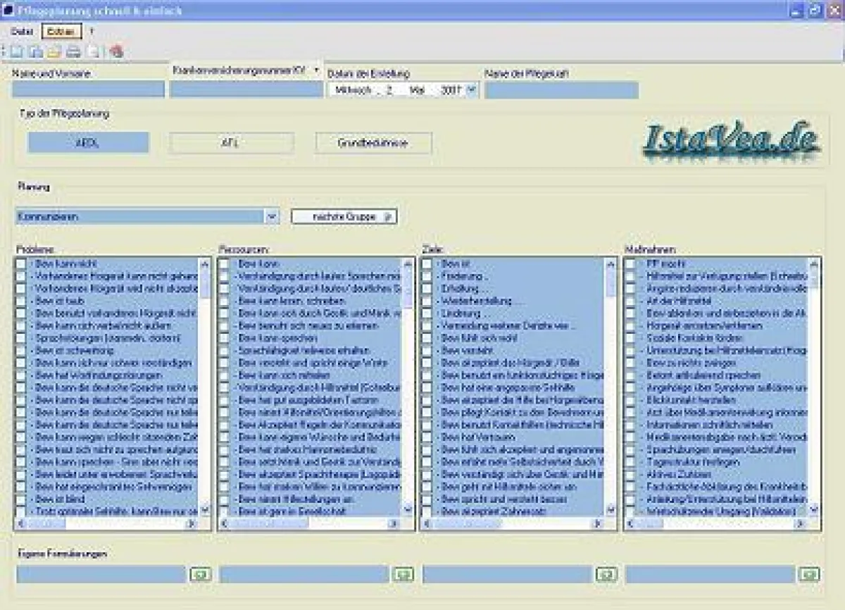 Das Pflegeplanungsprogramm \