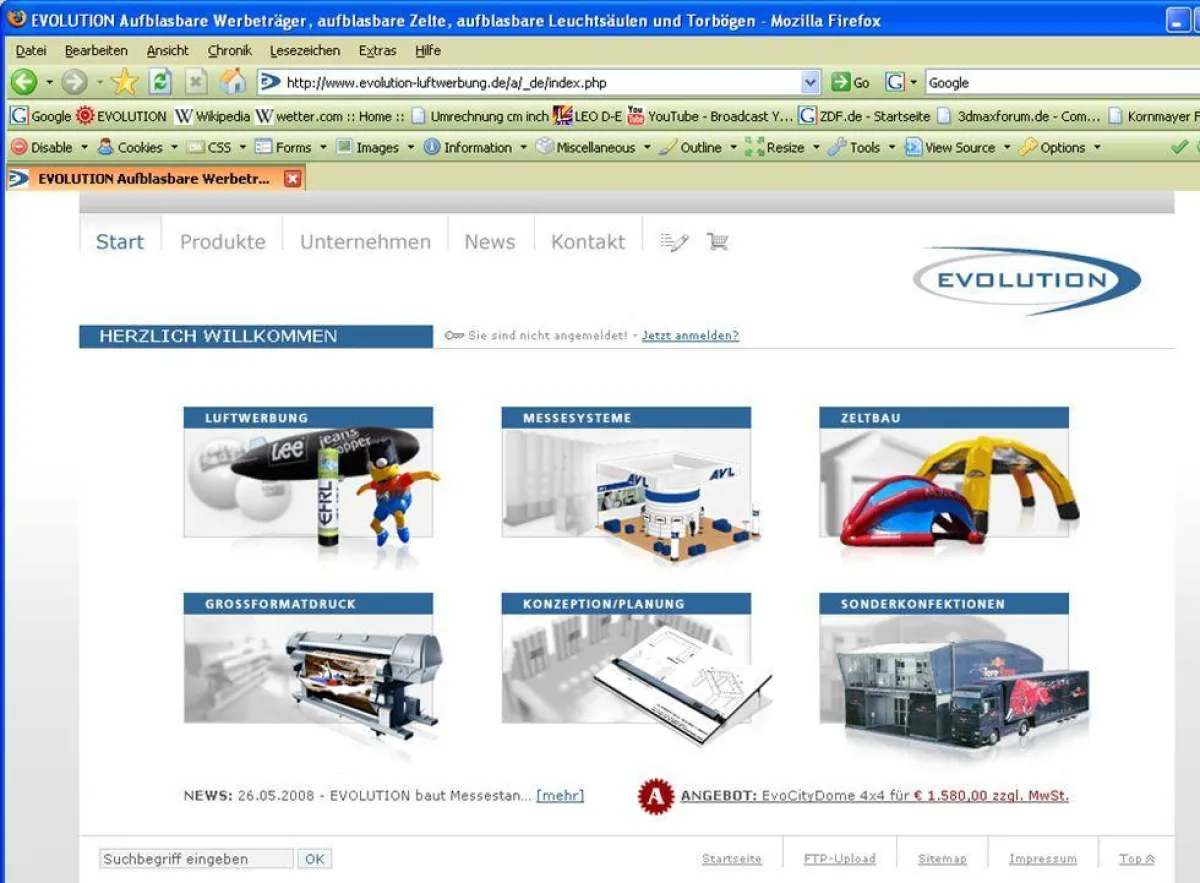 Die neue EVOLUTION Internetplatform