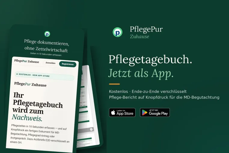 Bild: Pflegetagebuch als App: „PflegePur Zuhause" jetzt im App Store und bei Google Play