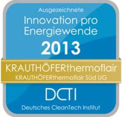 Deutsches CleanTech Institut zeichnet KRAUTHÖFERthermoflair mit Innovationssiegel aus. Bild: Deutsches CleanTech Institut zeichnet KRAUTHÖFERthermoflair mit Innovationssiegel aus.
