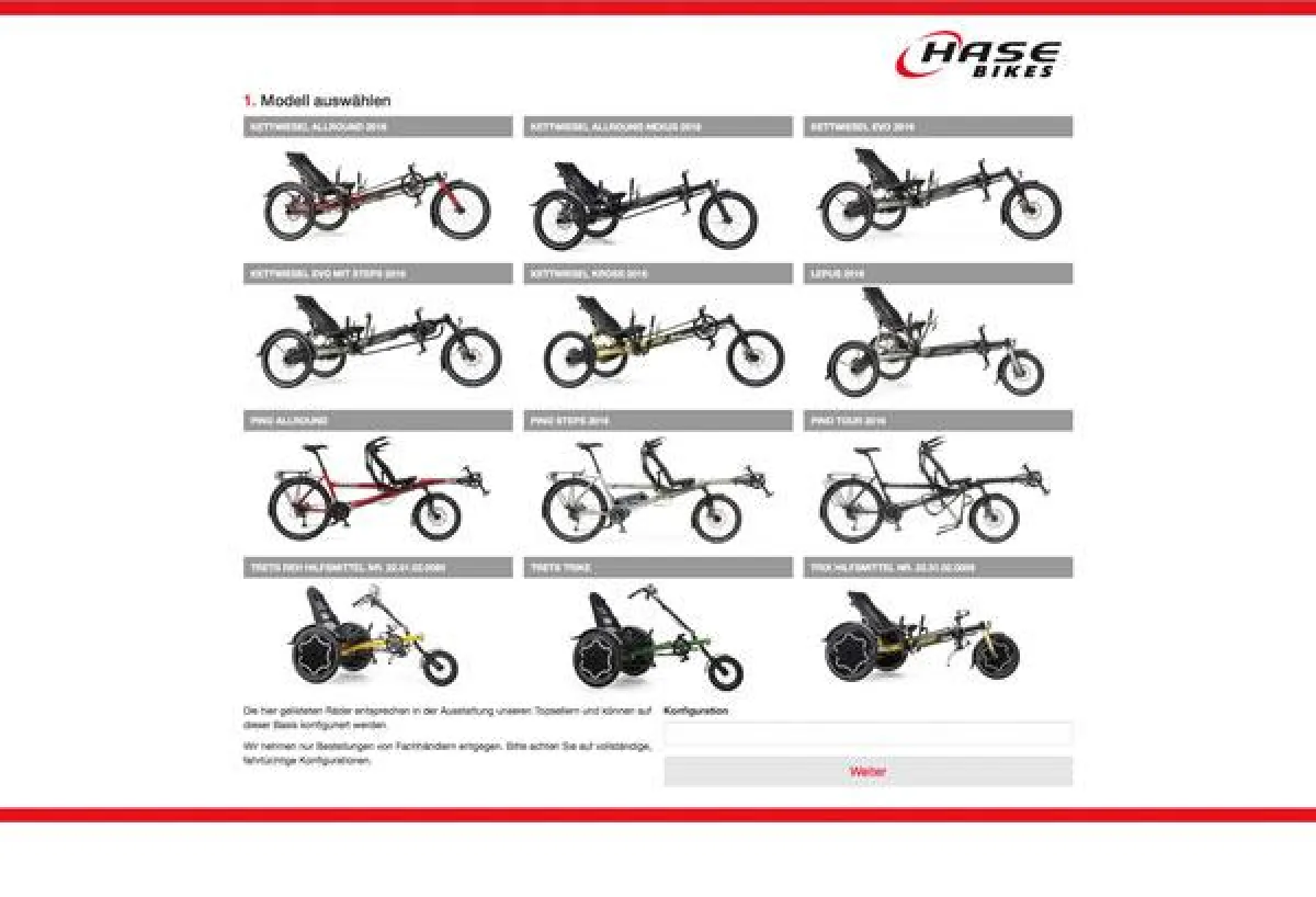 Mit dem Online-Konfigurator ganz einfach per Mausklick zum Traumrad.