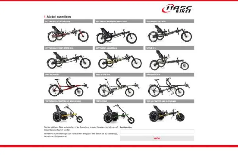 Bild: Mit dem HASE BIKES Online-Konfigurator ganz einfach zum individuellen Rad