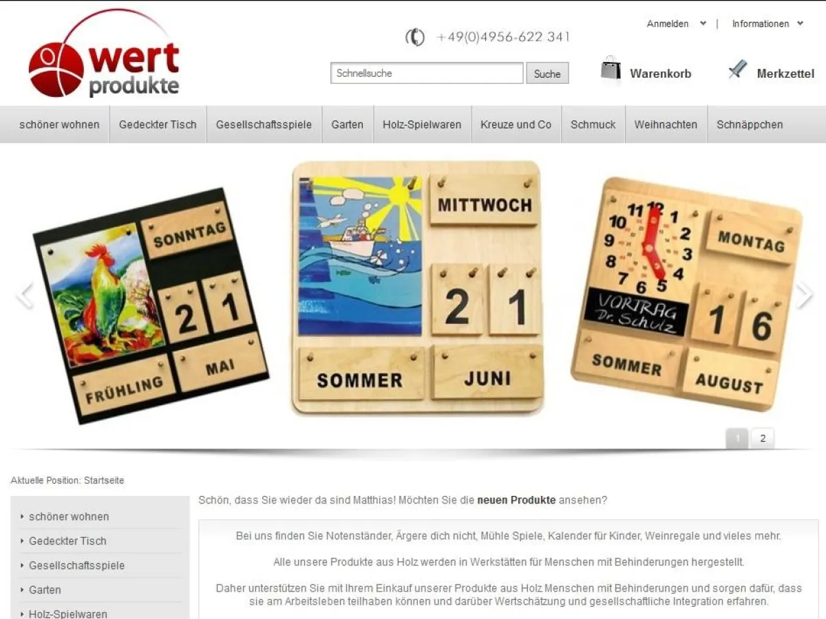 wertprodukte - Hochwertige Produkte, die von Menschen mit Behinderungen hergstellt wurden