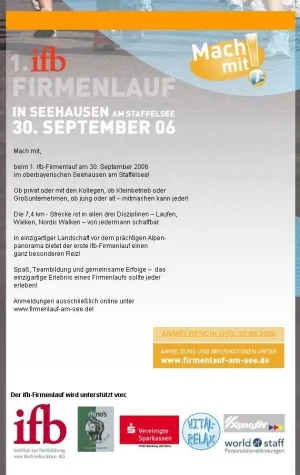 ifb Firmenlauf am oberbayerischen Staffelsee Bild: ifb Firmenlauf am oberbayerischen Staffelsee