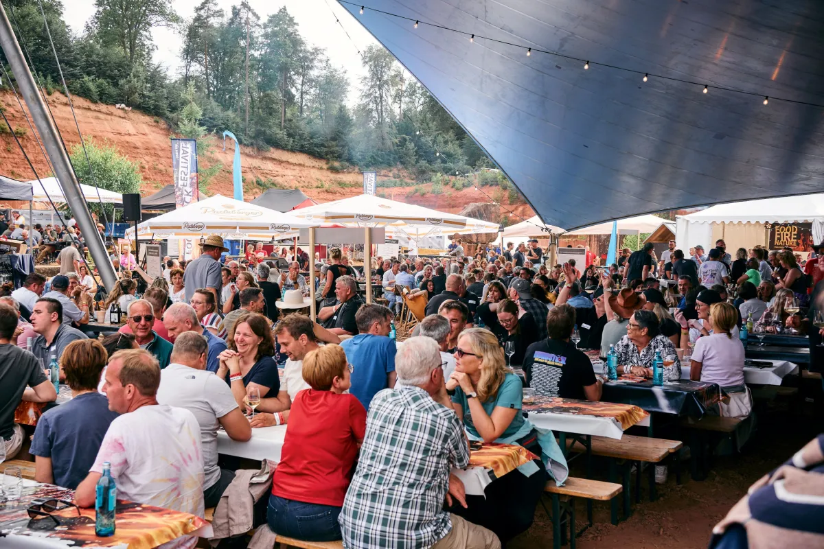 Gäste aus ganz Deutschland feiern, campen und rocken im Natursteinbruch (© Foodrock Festival)