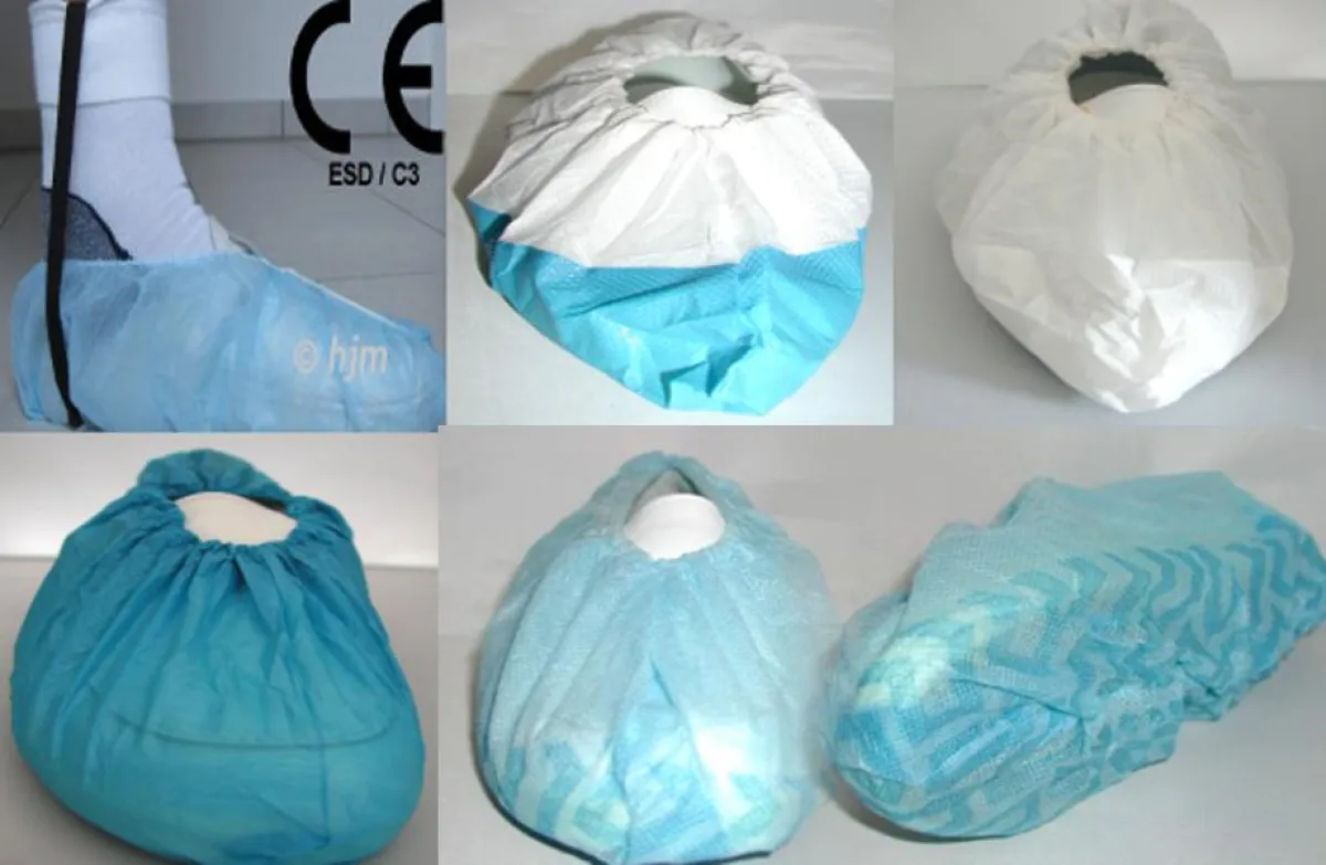 Einweg-Überschuhe aus verschiedenen Materialien mit unterschiedlichen Eigenschaften