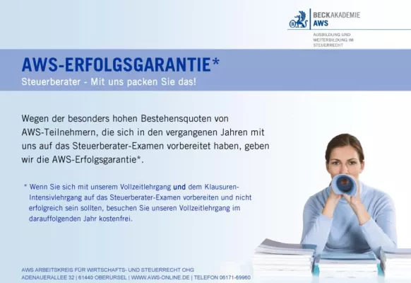 Bild: Mit Garantie zum Steuerberater-Examen