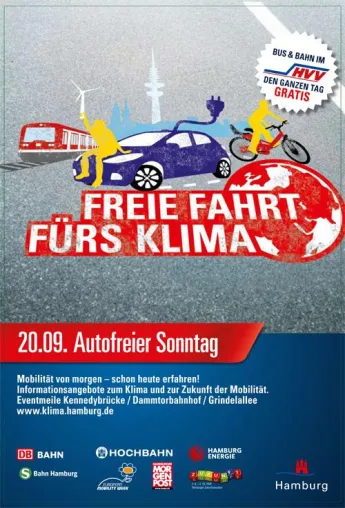 Bild: Autofreier Sonntag am 20.9.09 in Hamburg/Dammtor – Information und Entertainment rum um den Klimaschutz