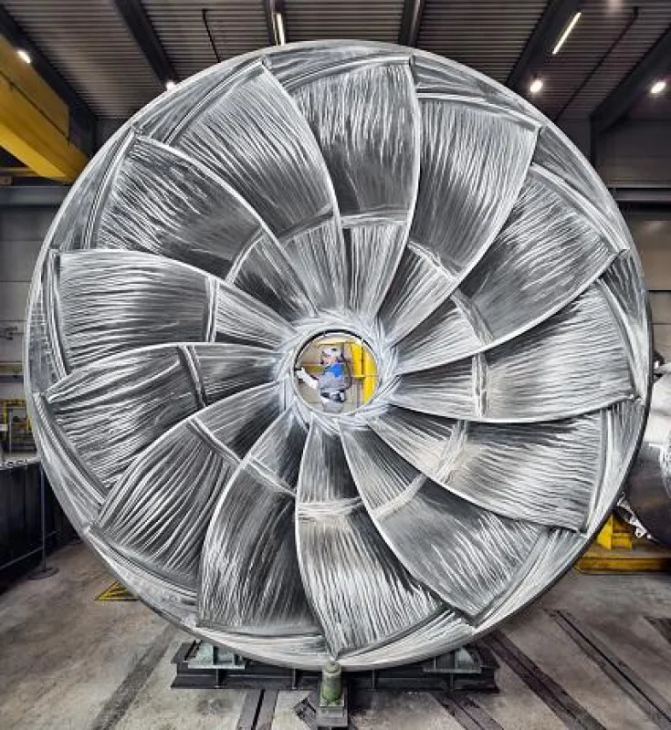Das PR Bild des Jahres 2014 zeigt das Laufrad einer Francis-Turbine (Foto: Voith / M. Höfinger)