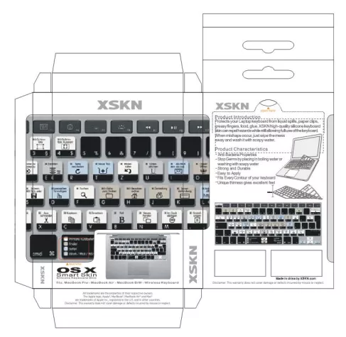 Bild: NEUVORSTELLUNG - XSKN OSX-Short-Cutr Skin für MacBook