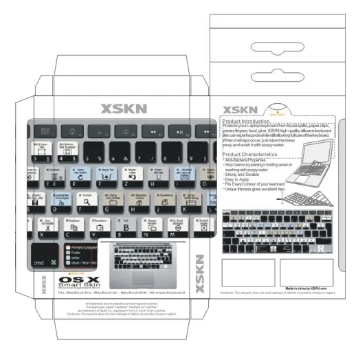NEUVORSTELLUNG - XSKN OSX-Short-Cutr Skin für MacBook Bild: NEUVORSTELLUNG - XSKN OSX-Short-Cutr Skin für MacBook