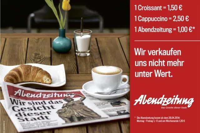 „Wir verkaufen uns nicht mehr unter Wert“: Abendzeitung München erhöht den Verkaufspreis Bild: „Wir verkaufen uns nicht mehr unter Wert“: Abendzeitung München erhöht den Verkaufspreis
